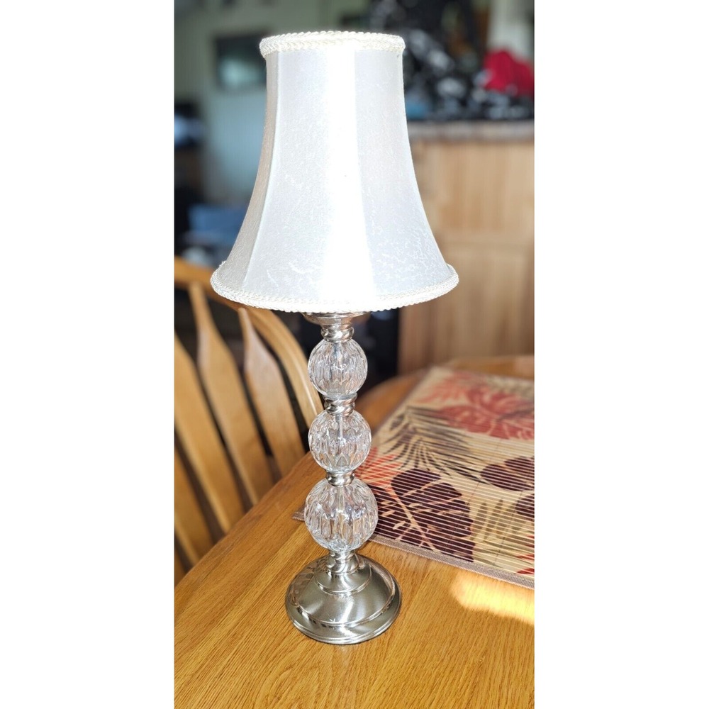 Party Lite Hollywood Glamour Crystal Stacked Candle Lamp Holder Retired‎ In 2005